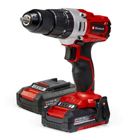 Masina de gaurit si insurubat (bormasina) cu impact pe acumulator Einhell TE - CD 18/2 Li - i +64, 2x2.0 Ah Power X - Change, Li - ion, 18 V, 44 Nm, cutie de viteze cu 2 trepte, incl. acumulator de 2.0 Ah, incarcator rapid si set de accesorii cu 64 de piese Einhell - scule electrice si unelte profesionale - BricoMart