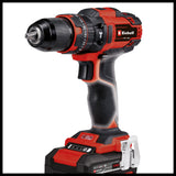 Masina de gaurit si insurubat (bormasina) cu impact pe acumulator Einhell TE - CD 18/40 Li - i +64, 2x2.0 Ah Power X - Change, Li - ion, 18V, 40 Nm, control electronic al vitezei, transmisie cu 2 viteze, max. 24.000 rpm, incl. baterii, incarcator si accesorii Einhell - scule electrice si unelte profesionale - BricoMart