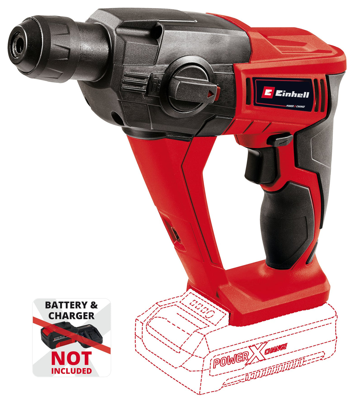 Masina de gaurit si insurubat (bormasina) cu impact pe acumulator Einhell TE-HD 18 Li-Solo, 1.2 J, mecanism de impact pneumatic, mandrina SDS-plus, lumina LED, livrata fara acumulator si incarcator Einhell - scule electrice si unelte profesionale - BricoMart