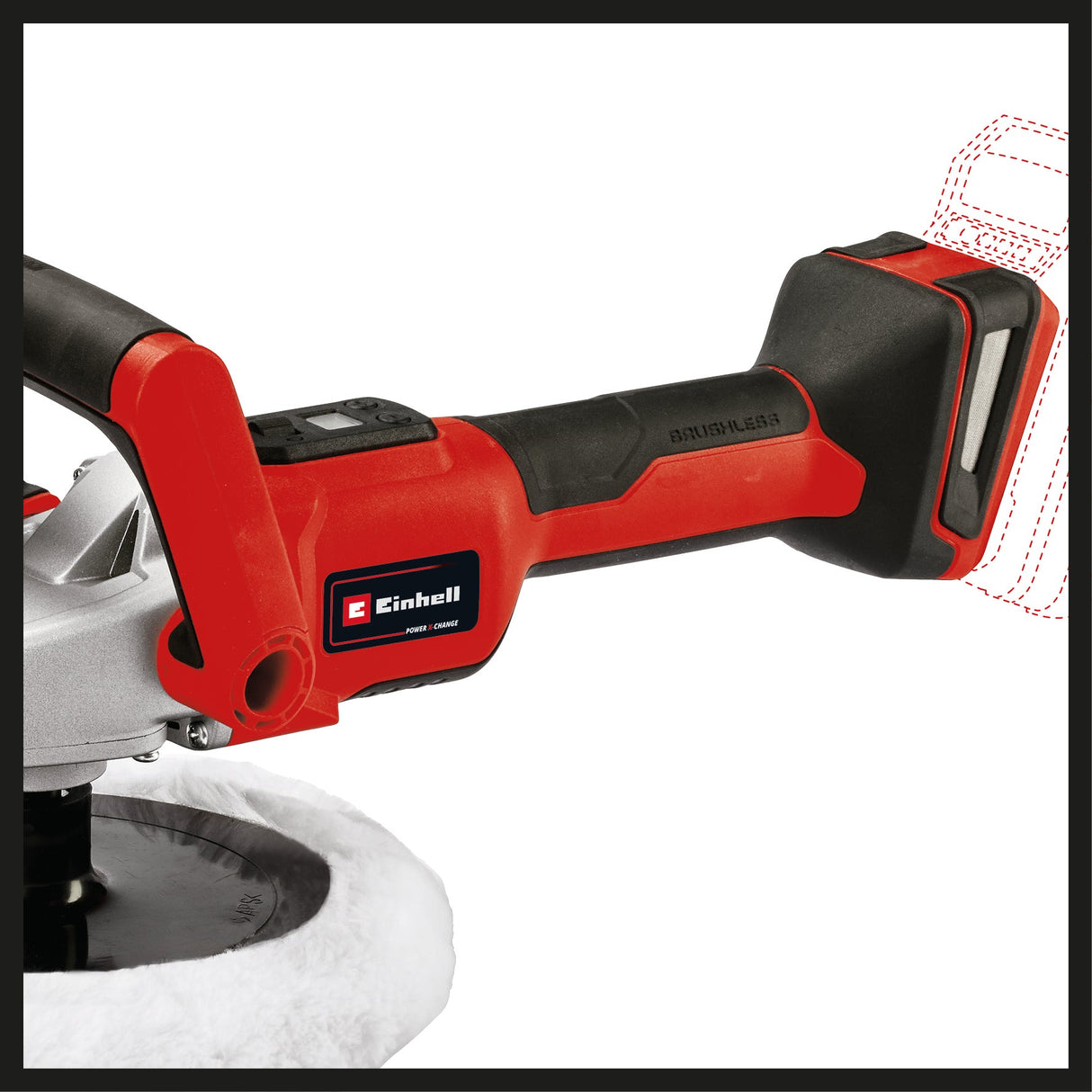 Masina de slefuit/lustruit pe acumulator Einhell CE - CP 18/180 Li E - Solo PXC, Li - ion, motor electric fara perii, control electronic al vitezei, livrata fara acumulator sau incarcator Einhell - scule electrice si unelte profesionale - BricoMart