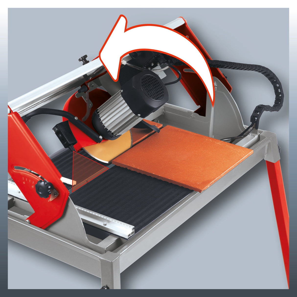 Masina de taiat piatra Einhell TE - SC 570 L, 1500 W, inaltime maxima de taiere 60 mm, disc de taiere diamantat turbo Ø250 x Ø25,4 mm, laser detasabil Einhell - scule electrice si unelte profesionale - BricoMart