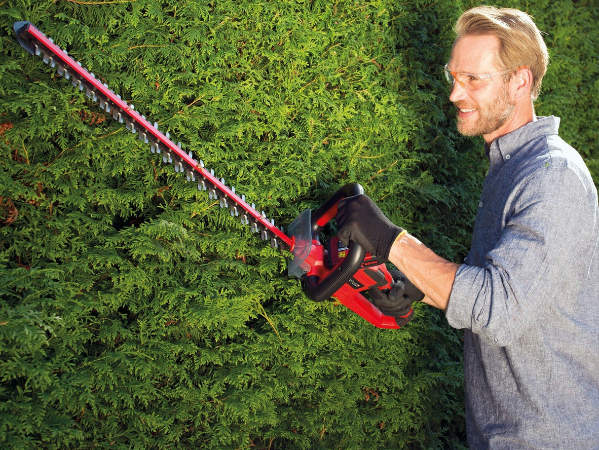 Masina de tuns gard viu pe acumulator Einhell ARCURRA 18/55 Power X - Change (18 V, lungime de taiere 55 cm, distanta intre dinti 18 mm, incl. colector de resturi vegetale, maner frontal subtire, fara acumulator Einhell - scule electrice si unelte profesionale - BricoMart