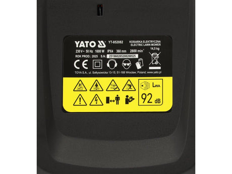 Masina de tuns iarba electrica YATO YT-852082, 1600 W - imagine 14