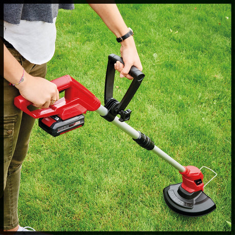 Masina de tuns iarba pe acumulator Einhell GC - CT 18/24 Li Power X - Change (18 V, protectie pentru flori, maner telescopic lung reglabil infinit, 20 de lame din plastic, acumulator de 2,0 Ah si incarcator Einhell - scule electrice si unelte profesionale - BricoMart