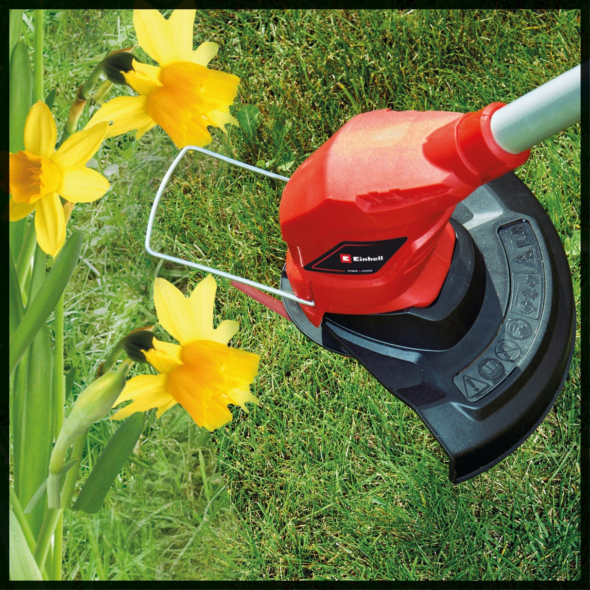 Masina de tuns iarba pe acumulator Einhell GC - CT 18/24 Li Power X - Change (18 V, protectie pentru flori, maner telescopic lung reglabil infinit, 20 de lame din plastic, acumulator de 2,0 Ah si incarcator Einhell - scule electrice si unelte profesionale - BricoMart