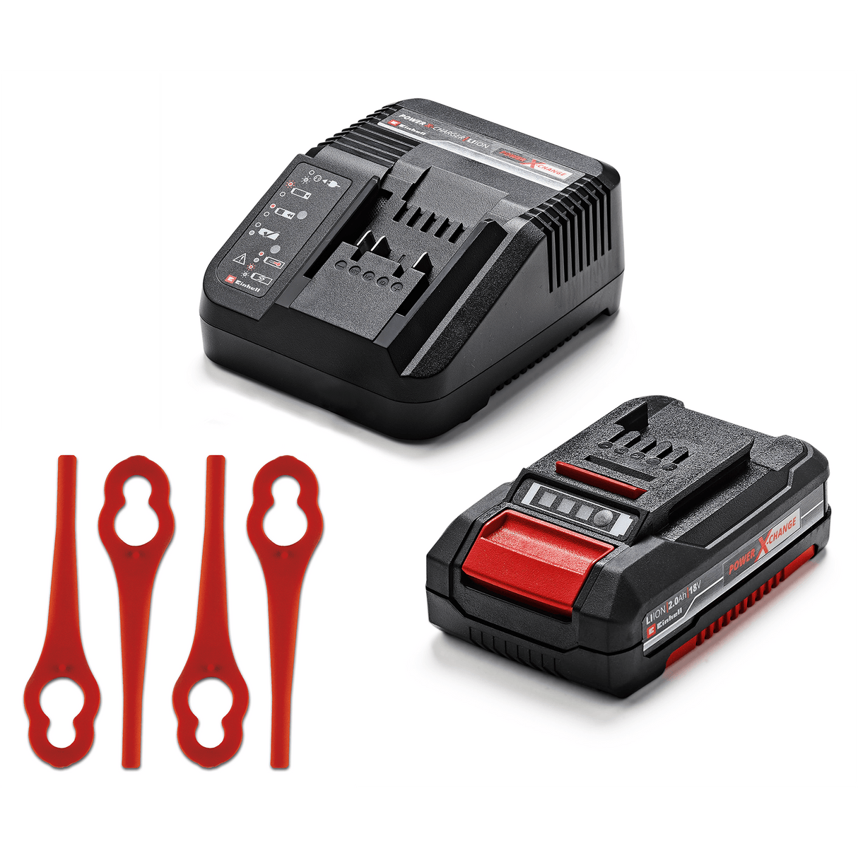 Masina de tuns iarba pe acumulator Einhell GC - CT 18/24 Li Power X - Change (18 V, protectie pentru flori, maner telescopic lung reglabil infinit, 20 de lame din plastic, acumulator de 2,0 Ah si incarcator Einhell - scule electrice si unelte profesionale - BricoMart