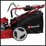 Masina de tuns iarba pe benzina Einhell GC-PM 51/3 S HW-E Li,2.7 kW, motor in 4 timpi cu 1 cilindru, roti mari, pornire cu sfoara, functie pornire electrica, inclusiv baterie 2.0 Ah si incarcator - imagine 5
