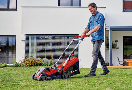 Masina de tuns iarba/gazon pe acumulator Einhell GE - CM 36/34 - 1 Li - Solo Power X - Change (litiu - ion, reglare centrala a inaltimii de taiere pe 5 niveluri, maner lung reglabil, fara acumulator si incarcator Einhell - scule electrice si unelte profesionale - BricoMart