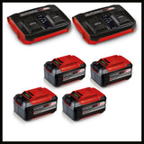 Masina de tuns iarba/gazon pe acumulator Einhell GP - CM 36/52 S Li BL Kit Power X - Change (36 V, latime de taiere 52 cm, pana la 1200 m², motor fara perii, colector de iarba de 65 L, tractiune integrala, incl. 4x baterii de 5,2 Ah + 2x incarcator dublu Einhell - scule electrice si unelte profesionale - BricoMart