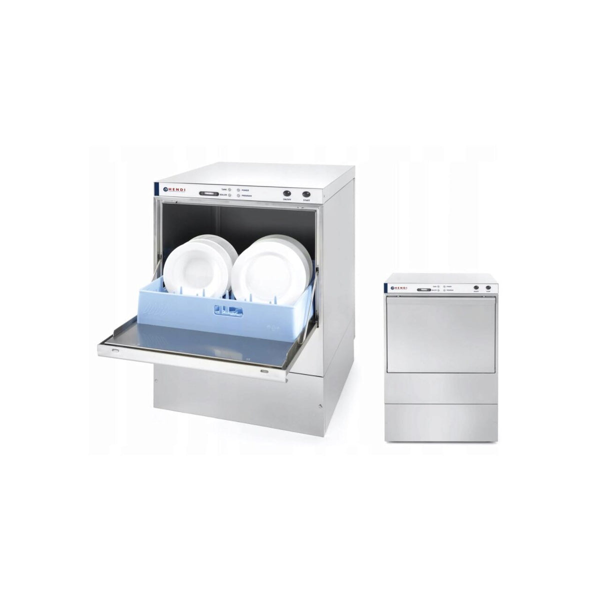 Masina profesionala de spalat vase K 50 cu pompa de detergent 50 x 50 control electromecanic 400 W Hendi Inox 570x600(+370)x(H)830 mm