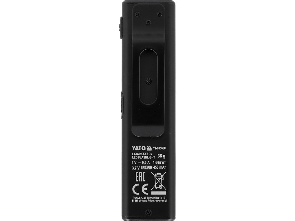 MINI LAMPA DE LUCRU, SLIM 500LM Yato YT - 085608 - 102 x 26 x 9 mm, 34 g, 8 W, 500 lm Yato - scule electrice si unelte profesionale - BricoMart