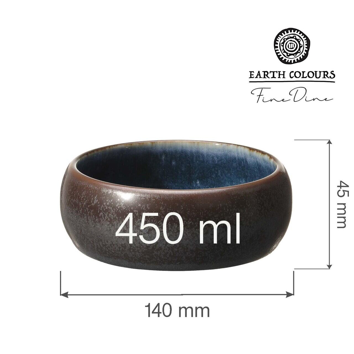 Bol Goro Brown Blue 140 mm, 450 ml Fine Dine