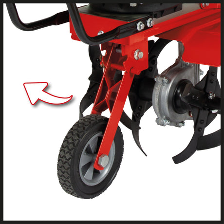 Motosapa pe benzina Einhell GC - MT 2236, 2,2 kW, rezervor de 2 l, motor OHV monocilindric in 4 timpi, saboti de frana reglabili pe inaltime si manere stabile, functie de oprire a lamei cultivatorului Einhell - scule electrice si unelte profesionale - BricoMart
