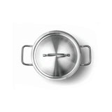 Oala / cratita cu capac 23,5 Lit, 36 cm diametru x23 cm inaltime, inox, gama Hendi Profi Line, potrivita si pentru uz profesional