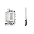 Pachet Kebab Grill gaz 3 arzatoare 40kg + Cutit HACCP 35cm
