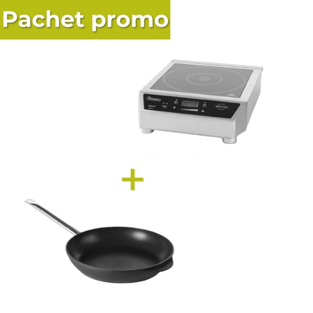 Pachet Plita inductie 3500W + Tigaie Titanium 29cm