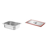 Pachet Tava GN 1/2 100mm 6.5L + Capac GN 1/2 banda silicon