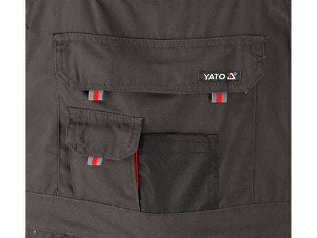 PANTALONI DE LUCRU CU PIEPTAR, BASALT, MARIMEA M Yato YT - 80153 - Pantaloni de lucuru cu pieptar, 267 g, rezistent Yato - scule electrice si unelte profesionale - BricoMart
