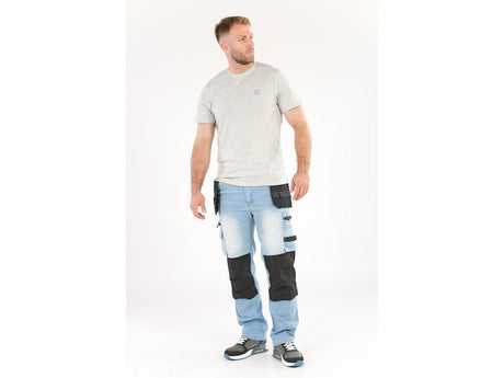 PANTALONI DE LUCRU JEANS ALBASTRU, CU ELASTAN, MARIMEA M Yato YT - 79071 - 325 g, rezistent Yato - scule electrice si unelte profesionale - BricoMart