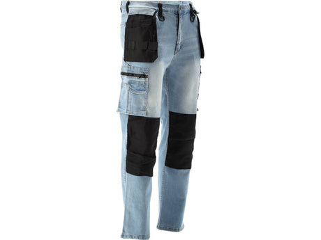 PANTALONI DE LUCRU JEANS ALBASTRU, CU ELASTAN, MARIMEA S Yato YT - 79070 - 325 g, rezistent Yato - scule electrice si unelte profesionale - BricoMart