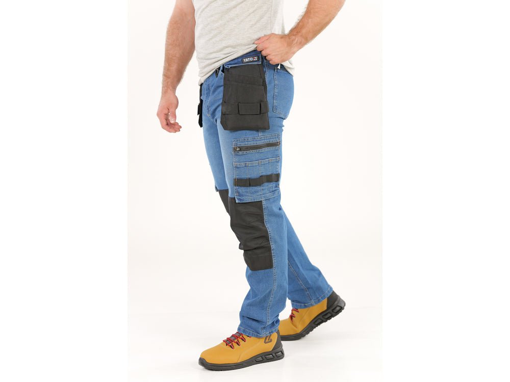 PANTALONI DE LUCRU, JEANS, CU ELASTAN, MARIMEA M Yato YT - 79051 - 325 g, rezistent Yato - scule electrice si unelte profesionale - BricoMart