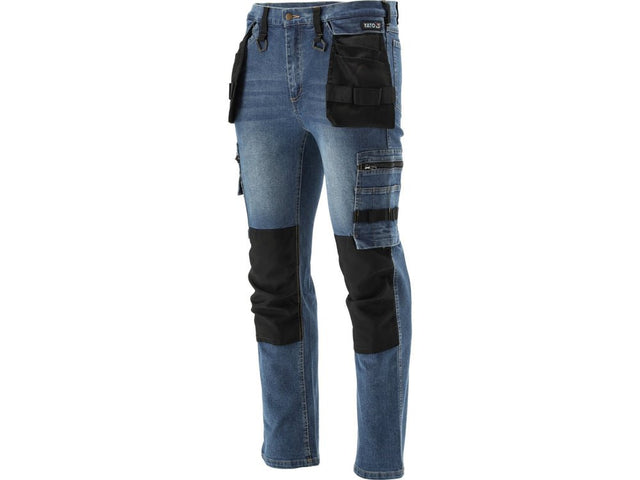 PANTALONI DE LUCRU, JEANS, CU ELASTAN, MARIMEA S Yato YT - 79050 - 325 g, rezistent Yato - scule electrice si unelte profesionale - BricoMart