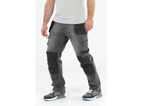 PANTALONI DE LUCRU, JEANS GRI, CU ELASTAN, MARIMEA 2XL Yato YT - 79065 - 325 g, rezistent Yato - scule electrice si unelte profesionale - BricoMart