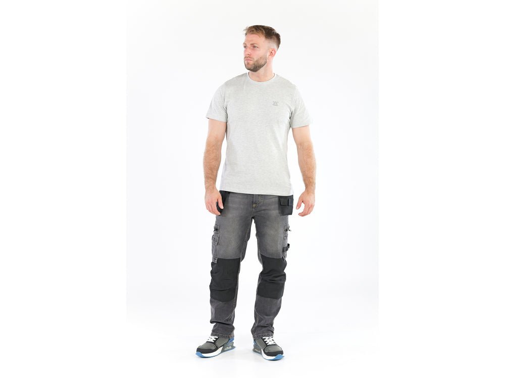 PANTALONI DE LUCRU, JEANS GRI, CU ELASTAN, MARIMEA 2XL Yato YT - 79065 - 325 g, rezistent Yato - scule electrice si unelte profesionale - BricoMart