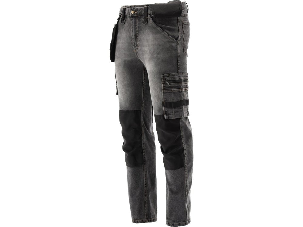PANTALONI DE LUCRU, JEANS GRI, CU ELASTAN, MARIMEA 2XL Yato YT - 79065 - 325 g, rezistent Yato - scule electrice si unelte profesionale - BricoMart