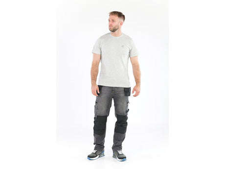 PANTALONI DE LUCRU, JEANS GRI, CU ELASTAN, MARIMEA L Yato YT - 79062 - 325 g, rezistent Yato - scule electrice si unelte profesionale - BricoMart