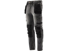 PANTALONI DE LUCRU, JEANS GRI, CU ELASTAN, MARIMEA M Yato YT - 79061 - 325 g, rezistent Yato - scule electrice si unelte profesionale - BricoMart