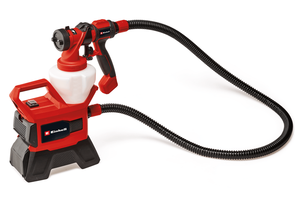 Pistol de vopsit pe acumulator Einhell TE - SY 18/90 Li - Solo Power X - Change (18 V, debit 1000 ml/min, recipient 1200 ml, raport aer/vopsea reglabil, incl. accesorii, fara acumulator Einhell - scule electrice si unelte profesionale - BricoMart