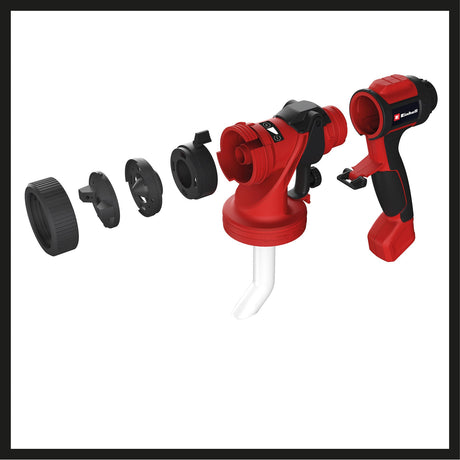 Pistol de vopsit pe acumulator Einhell TE - SY 18/90 Li - Solo Power X - Change (18 V, debit 1000 ml/min, recipient 1200 ml, raport aer/vopsea reglabil, incl. accesorii, fara acumulator Einhell - scule electrice si unelte profesionale - BricoMart