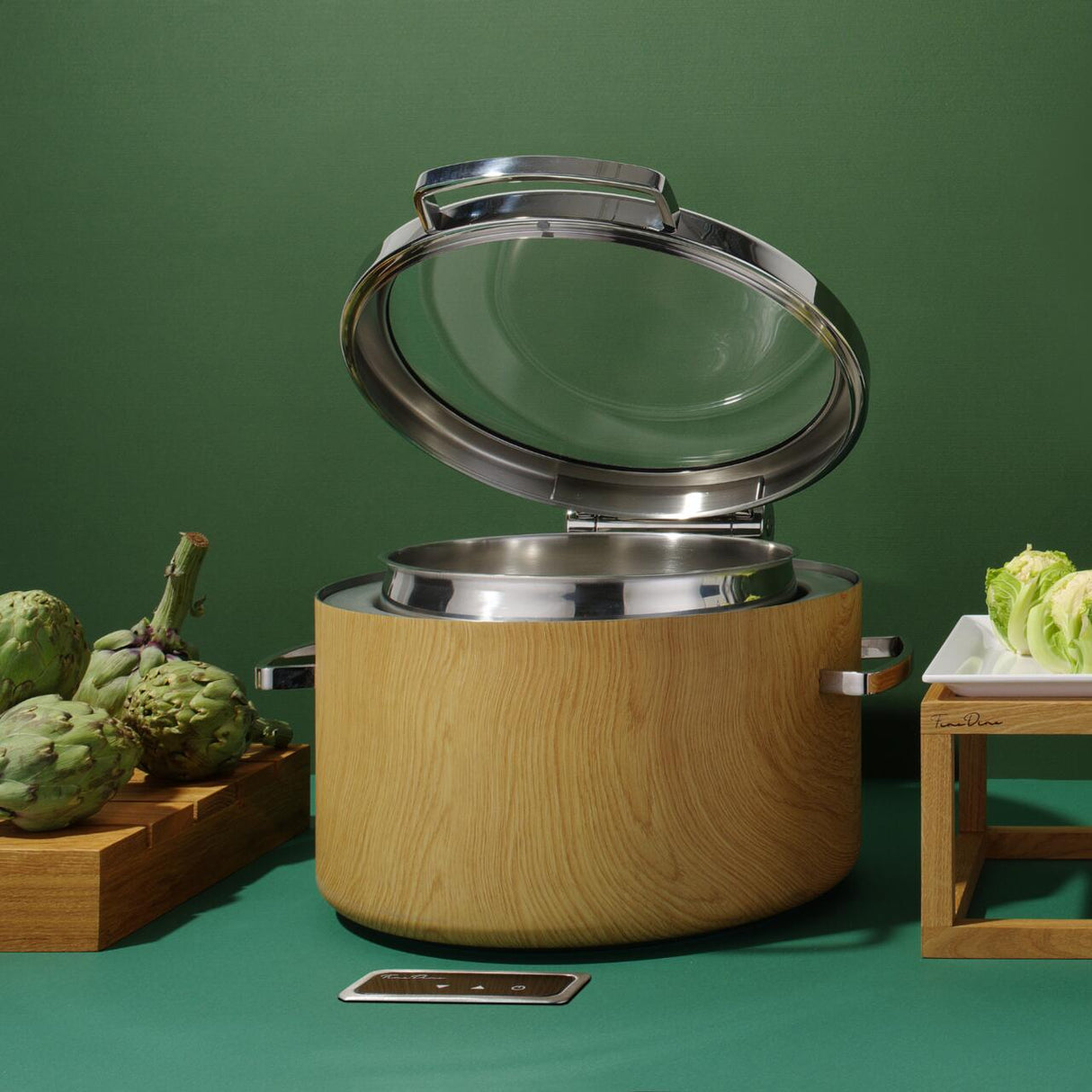 Încălzitor rotund cu inducție De Luxe Madeira 11l cu capac de sticlă, Fine Dine
