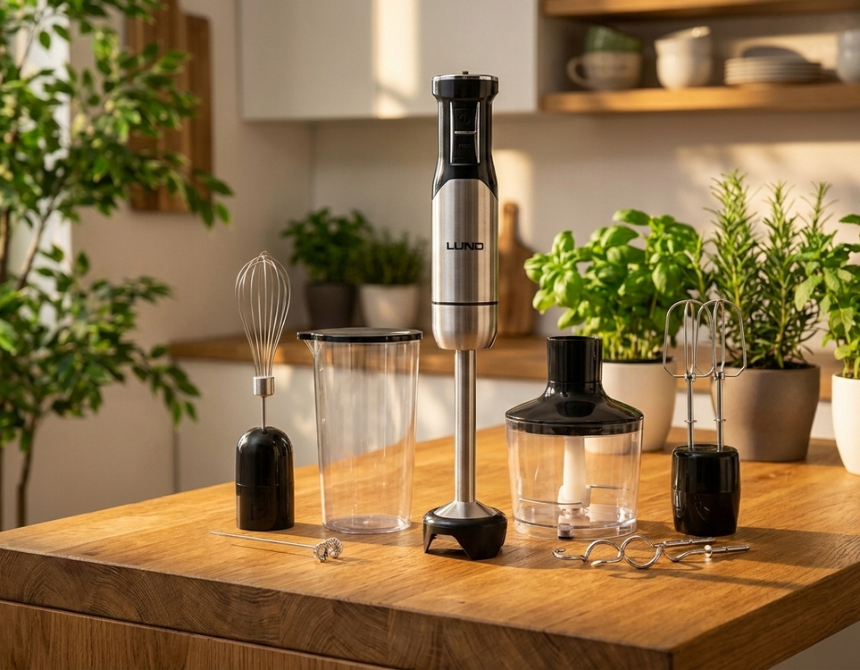 BLENDER DE MÂNĂ  Lund 67693 , 1000W 6 ÎN 1  , 1000 W , 12 viteze , turbo