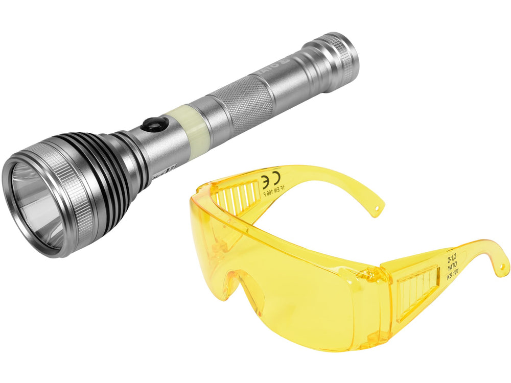 SET LANTERNA UV LED SI OCHELARI 3W Yato YT-08588