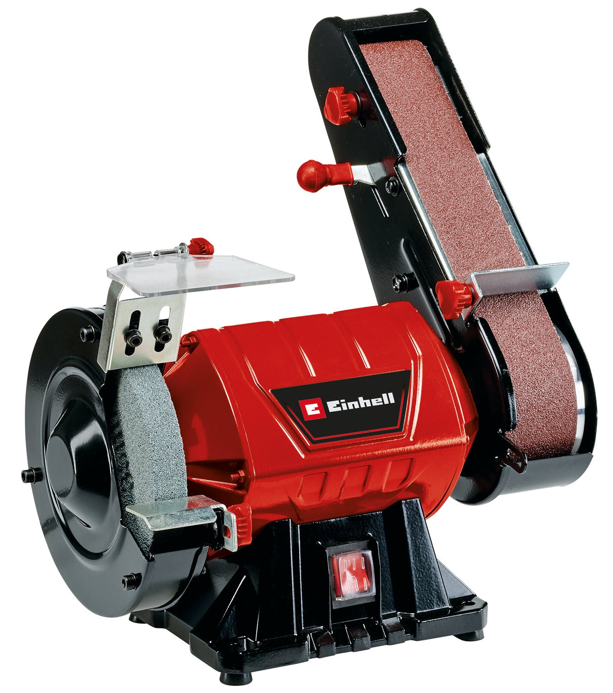 Polizor si slefuitor cu banda verticala Einhell TC - US 350, 350 W, functie banda abraziva si disc abraziv, capac de protectie, fereastra de protectie impotriva scanteilor, disc abraziv grosier + banda abraziva/slefuitoare Einhell - scule electrice si unelte profesionale - BricoMart