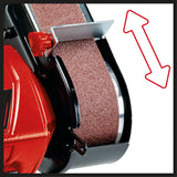 Polizor si slefuitor cu banda verticala Einhell TC - US 350, 350 W, functie banda abraziva si disc abraziv, capac de protectie, fereastra de protectie impotriva scanteilor, disc abraziv grosier + banda abraziva/slefuitoare Einhell - scule electrice si unelte profesionale - BricoMart