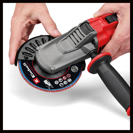 Polizor unghiular cu cap plat fara fir Einhell Professional TP - AG 18/125 F Li BL - Solo Power X - Change (18 V, 700 W, disc 125 mm, adancime de taiere 33 mm, fara perii, cu accesorii, fara acumulator) Einhell - scule electrice si unelte profesionale - BricoMart