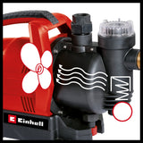 Pompa de apa menajera Einhell GC - AW 6333, 630 W, presiune 3,6 bar, debit 3300 l/h, prefiltru, supapa de sens invers, comutator de debit automat cu afisaj LED Einhell - scule electrice si unelte profesionale - BricoMart
