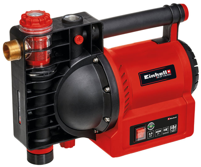Pompa de gradina Einhell GE - GP 1145 ECO, 1.100 W, indicatori de umplere cu apa/murdarie/aspiratie, protectie termica/anti - inghet, surub de umplere cu apa, prefiltru cu supapa de sens unic Einhell - scule electrice si unelte profesionale - BricoMart