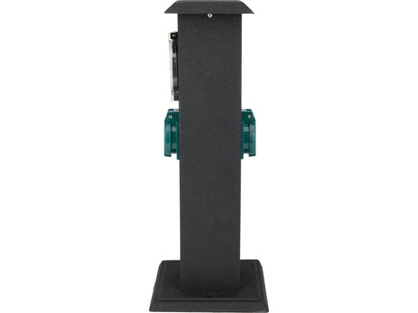 Priza de gradina stalp din otel YATO YT-81276, IP44, 2 x 230 V cu programator - imagine 3