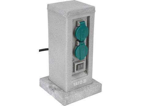 Priza de gradina stalp piatra pp YATO YT-81273, IP44, 4 x 230 V - imagine 3