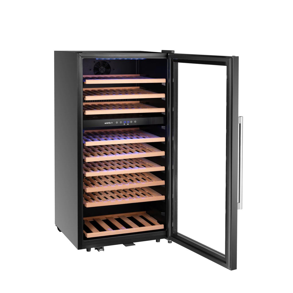 Răcitor de vinuri, 2 zone, 91 sticle, Arktic, 230L, Negru, 569x595x(Î)1215mm