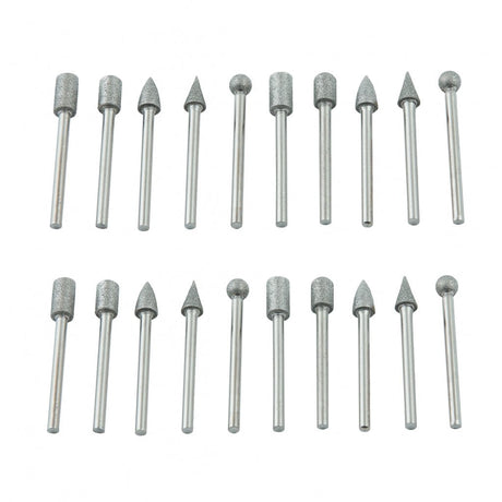 RAIDER 20Pcs/set ace ptr. slefuit biax Diametrul cozii: 3mm Cutie de transport transparenta Raider - scule electrice si unelte profesionale - BricoMart