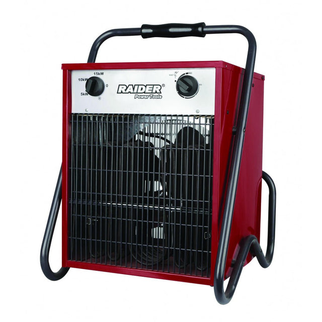 RAIDER Aeroterma electrica 15kW RD - EFH15 Alimentare trifazica Maner pentru transportul facil Reglajul treptelor de putere Raider - scule electrice si unelte profesionale - BricoMart