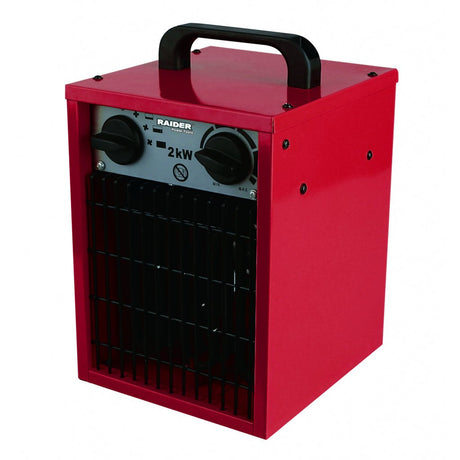 RAIDER Aeroterma electrica 2kW RD - EFH02 Maner pentru transportul facil Reglajul treptelor de putere Raider - scule electrice si unelte profesionale - BricoMart