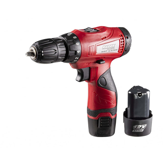 RAIDER Bormasina cu acumulator 12 V 2x1.5Ah 2 viteze 24Nm RD - CDL35 Mandrină rapidă Cutie de viteze mecanică cu două trepte Design funcțional Trepte de control a cuplului - 18+1 Raider - scule electrice si unelte profesionale - BricoMart