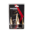 RAIDER Burghiu conic in trepte Ø4 - 12,4 - 20,4 - 32mm Set HEX 1/4 "Coada prindere Frecare redusa si uzura minima Viteza de gaurire cu 40% mai mare Varf cu autocentrare Raider - scule electrice si unelte profesionale - BricoMart