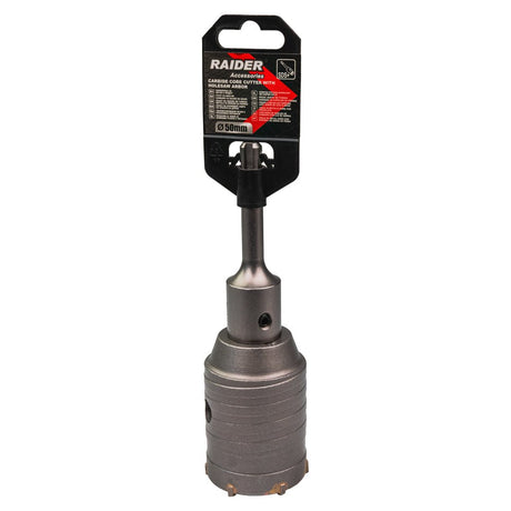 RAIDER Carota gaurire beton cu tija si burghiu 50mm SDS-plus Precizie și Control: Datorită ghidajului și construcției fiabile, carota pentru beton garantează stabilitate și precizie Raider - scule electrice si unelte profesionale - BricoMart